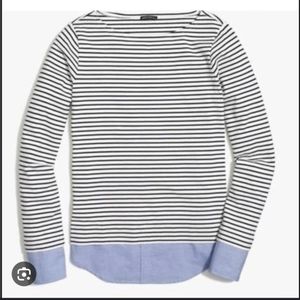 J Crew Layered Look Boatneck Striped Top